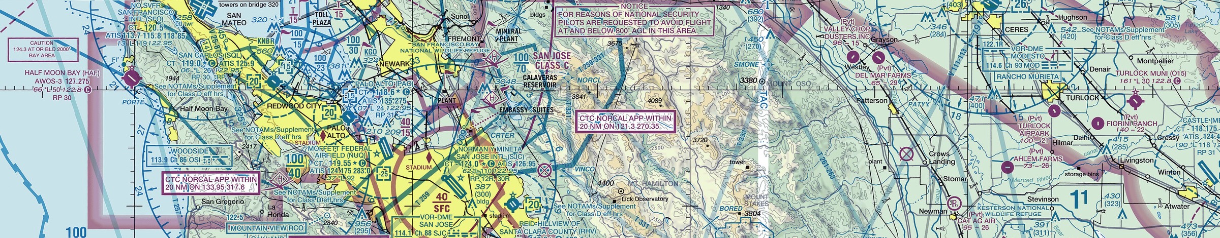 Palo Alto Airport VFR Arrival Map